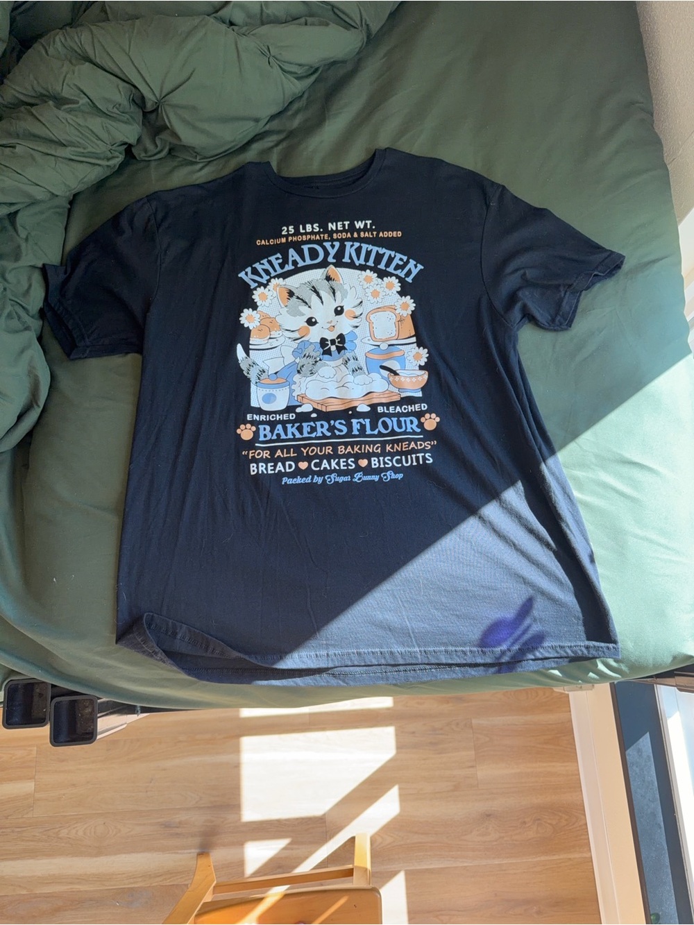 Hot Topic Black Kneady Kitten Bakery Graphic Tee